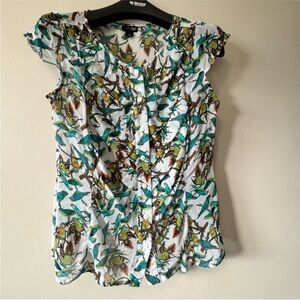 East 5th Colorful Bird Print Blouse